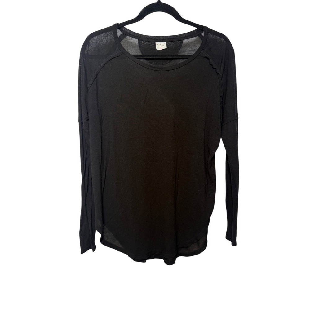 Tresics Long Sleeve Top Women‎ M Black Sheer Soft Goth Emo Edgy Dark Academia